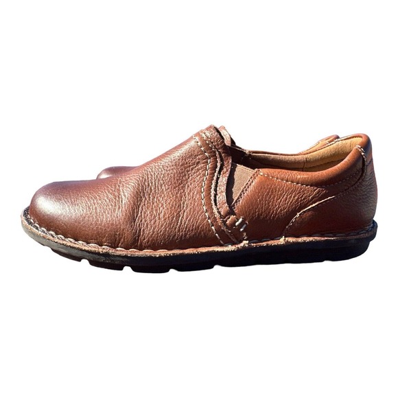 Clarks Janice‎ Barrie Women’s 7 M Brown Leather Soft Cushion Slip On - Picture 4 of 7